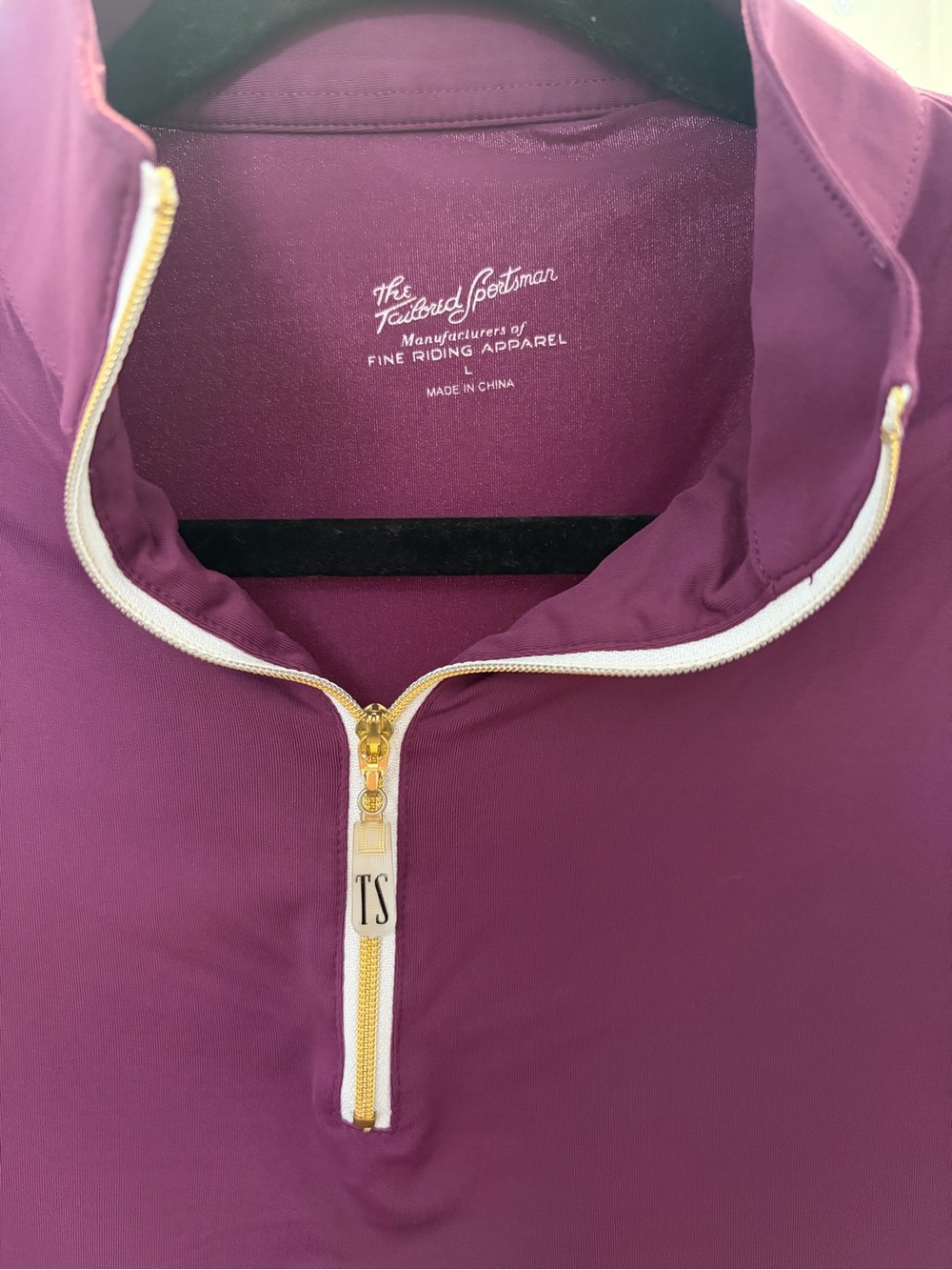 The Tailored Sportsman Plum Quarter-Zip with Gold Trim